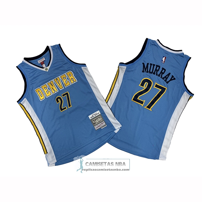 Camiseta Denver Nuggets Jamal Murray NO 27 Mitchell & Ness 2016-17 Azul
